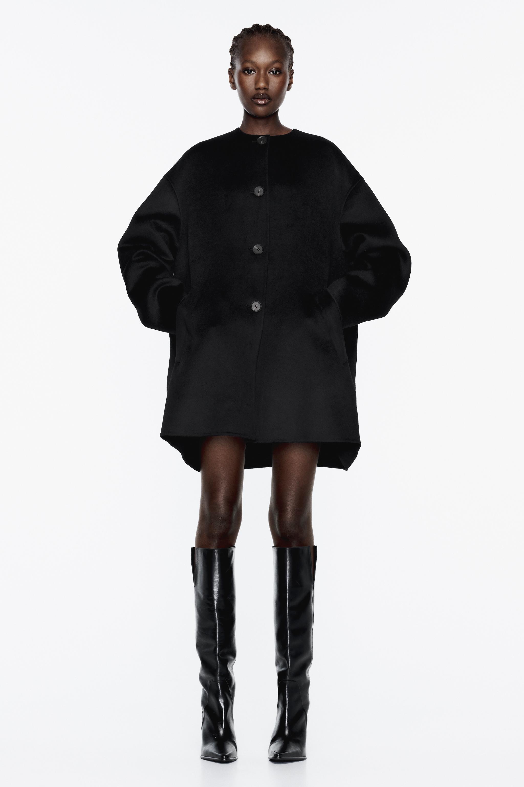 Round collar coat cheap