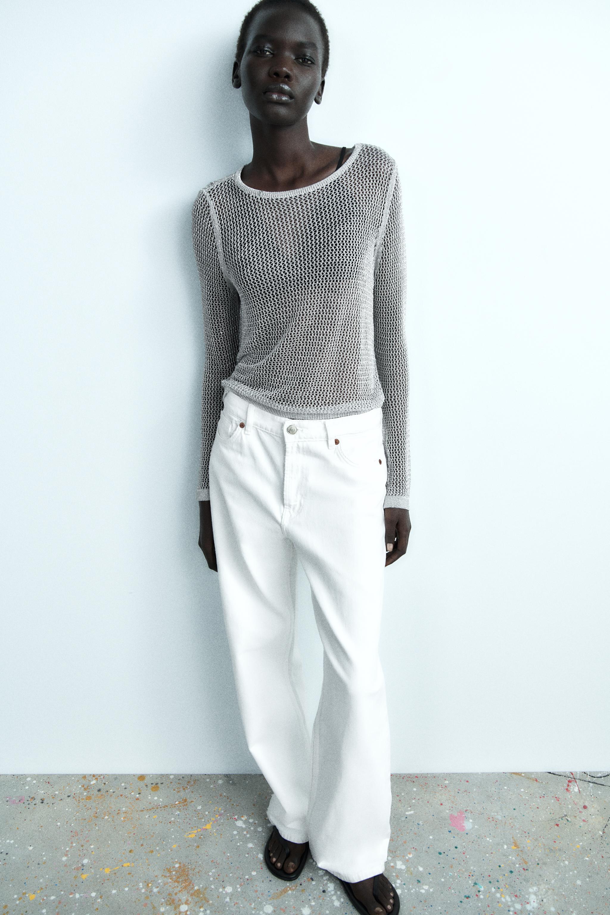 Zara METALLIC KNIT MESH TOP | Mall of America®