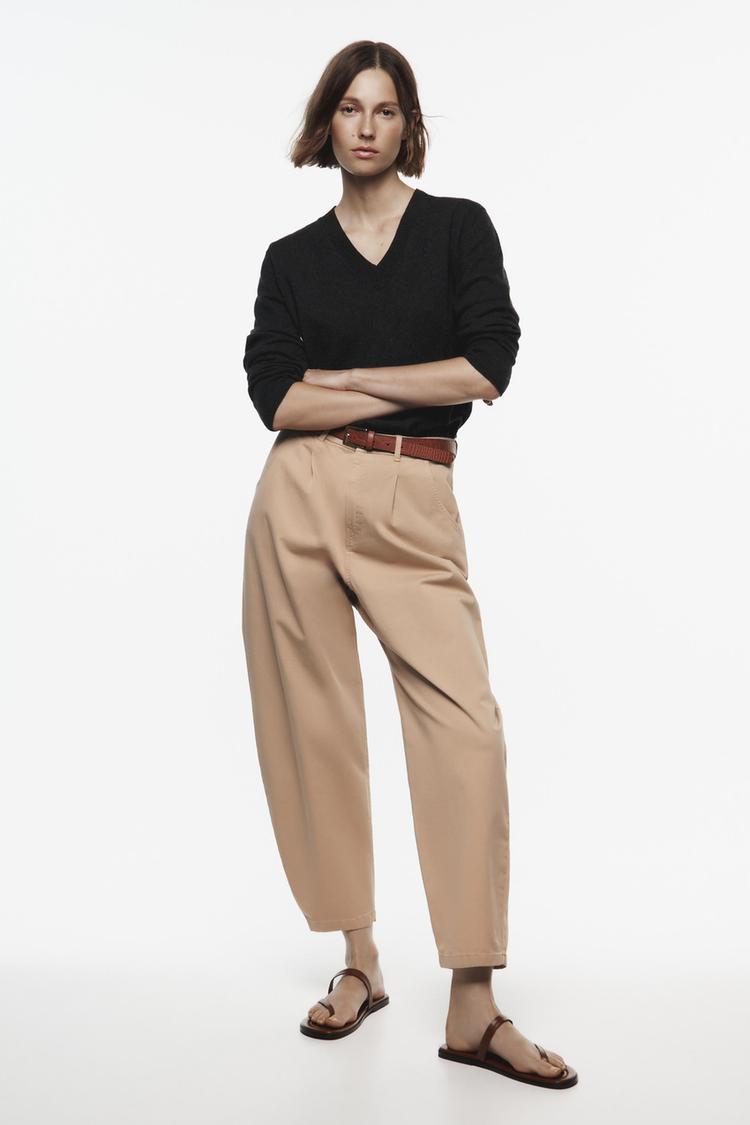 BELTED CHINO TROUSERS