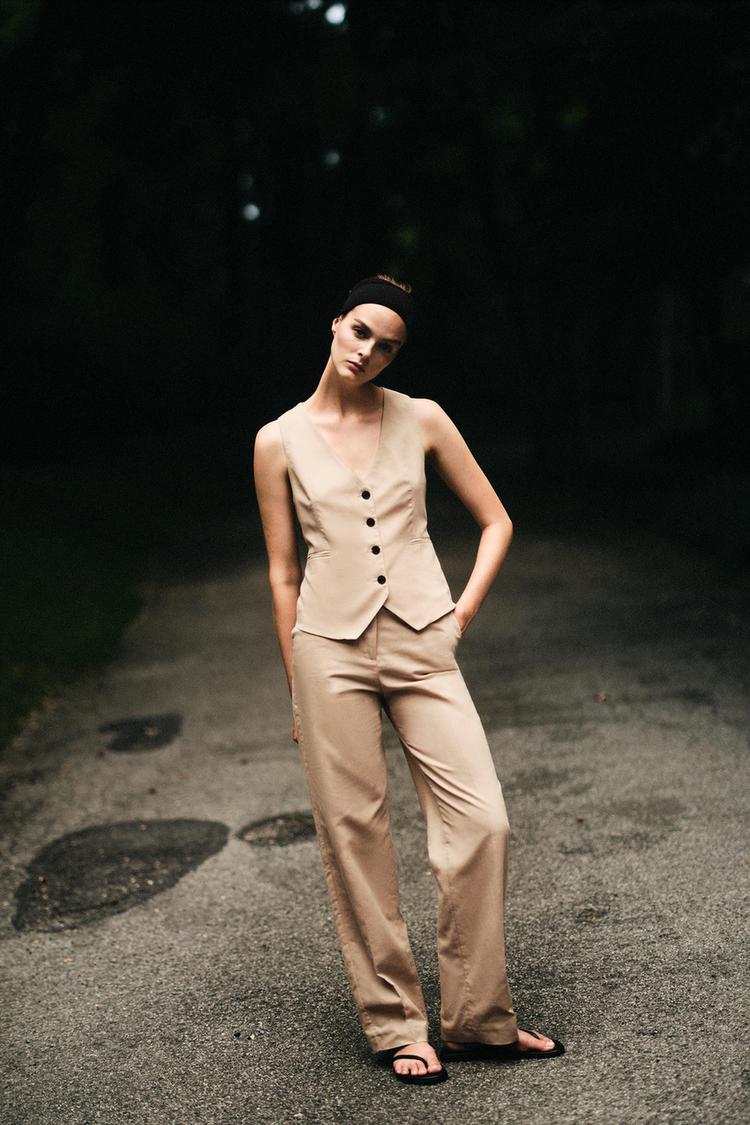 LINEN BLEND WAISTCOAT