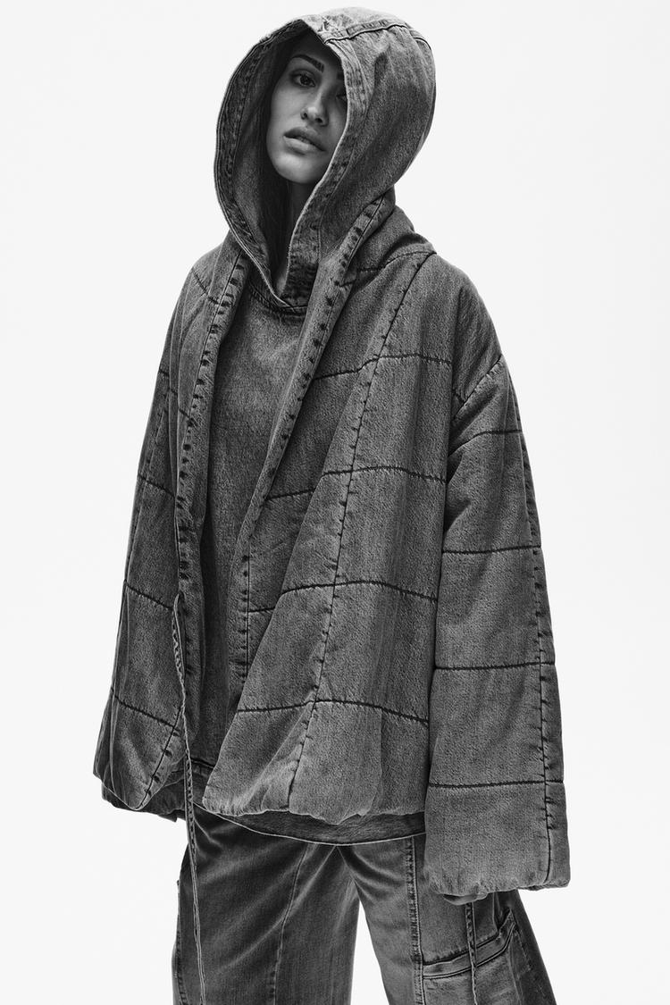 DENIM TRF PUFFER JACKET