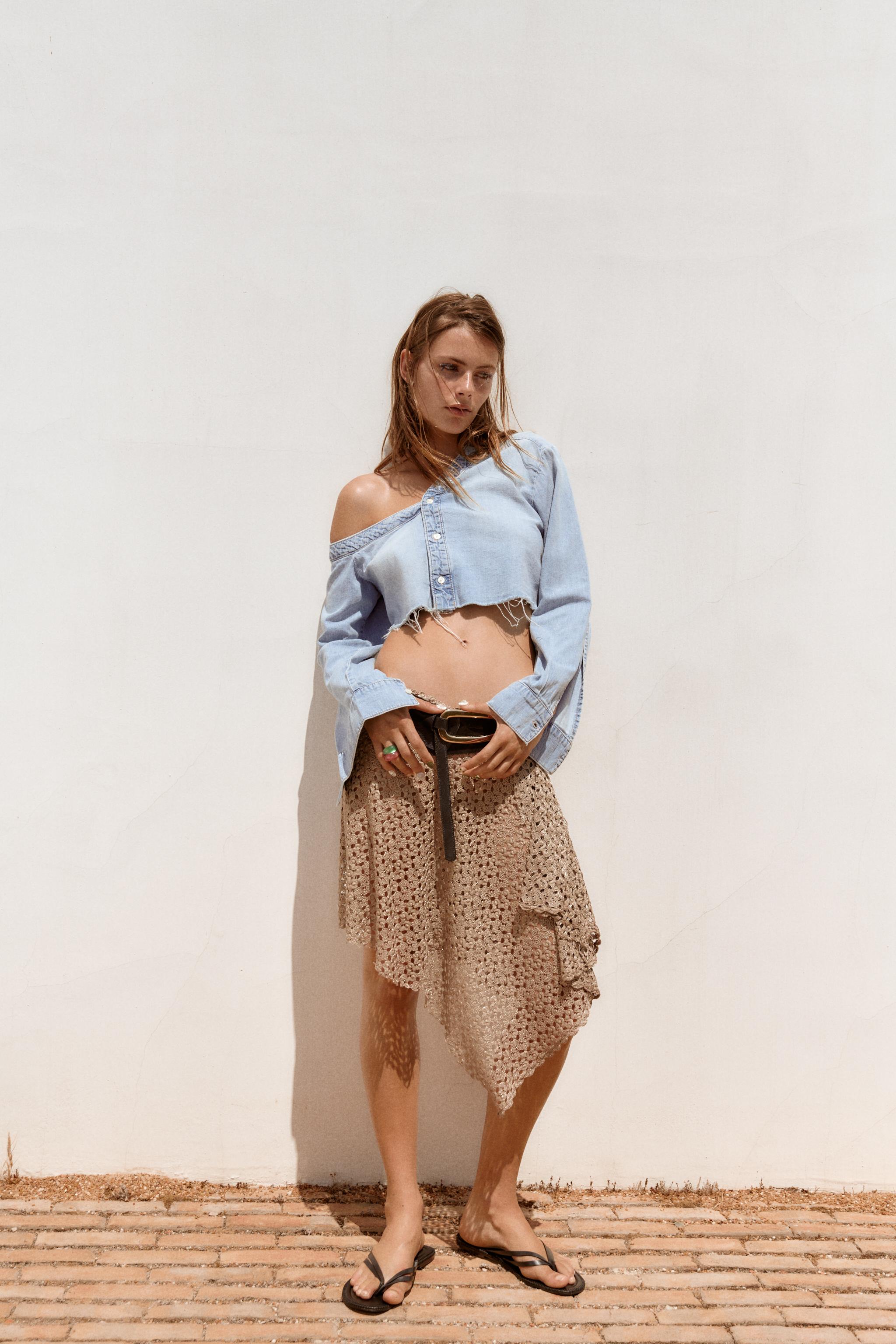 TRF ASYMMETRIC DENIM SHIRT