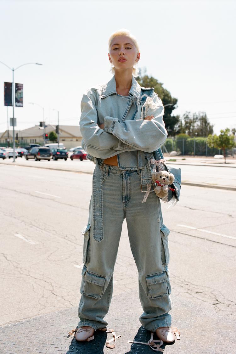 TRF DENIM BIKER JACKET