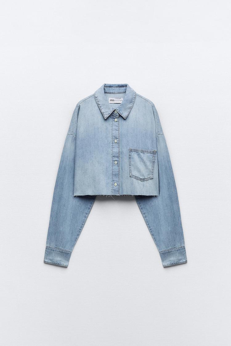 TRF CROPPED DENIM SHIRT