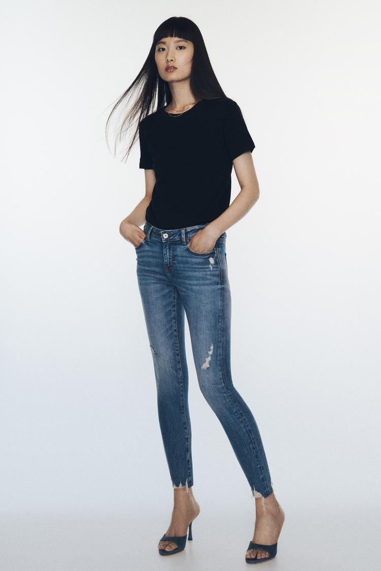 Z1975 MID RISE RIPPED SKINNY JEANS