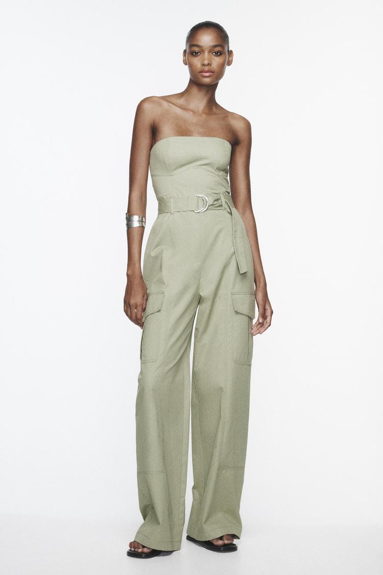 WIDE-LEG TECHNICAL FABRIC JUMPSUIT