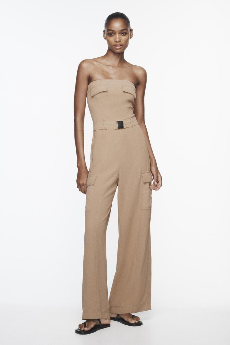 BELTED CARGO JUMPSUIT