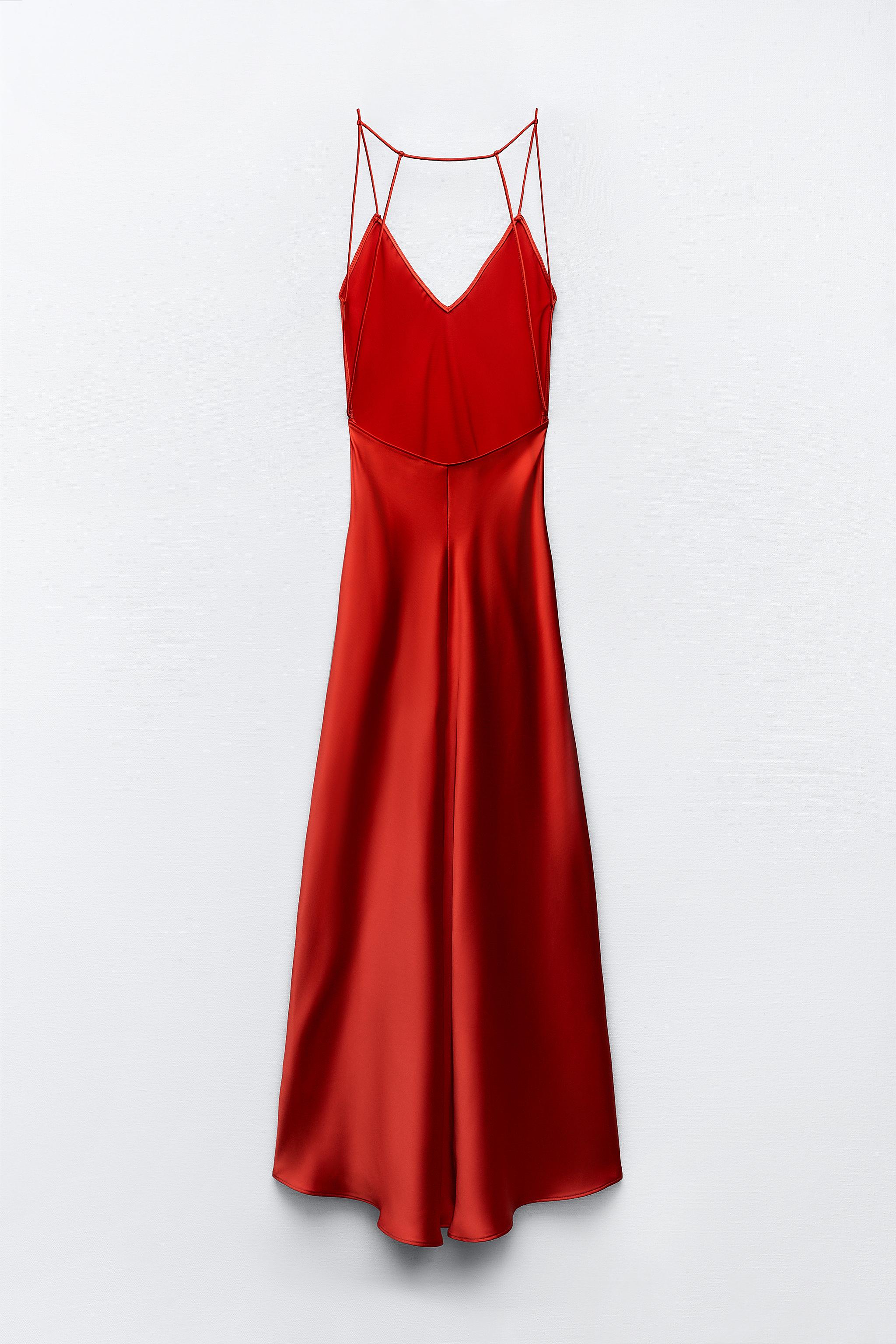Zara SATIN EFFECT STRAPPY SLIP DRESS Yorkdale Mall