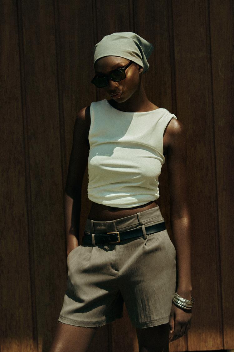 BERMUDA SHORTS WITH DOUBLE WAISTBAND