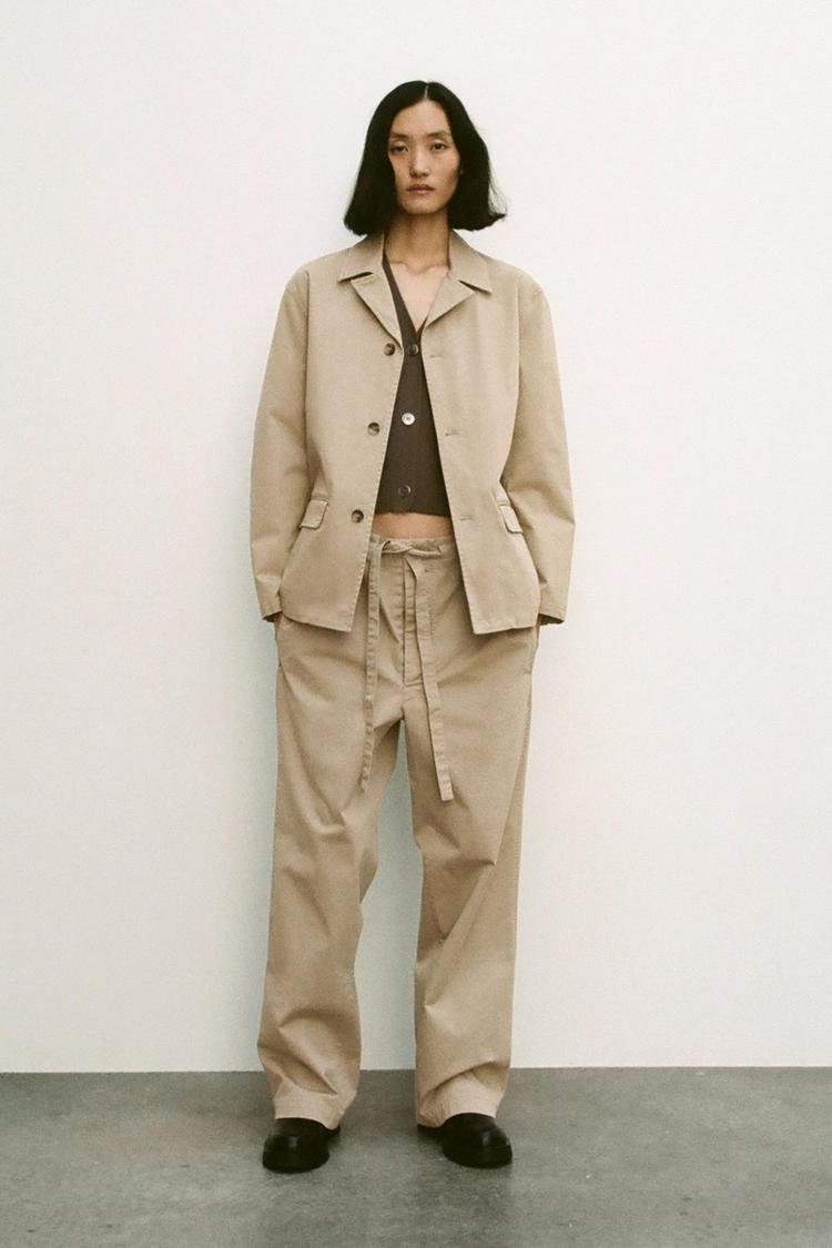 WASHED TWILL PAJAMA PANTS ZW COLLECTION