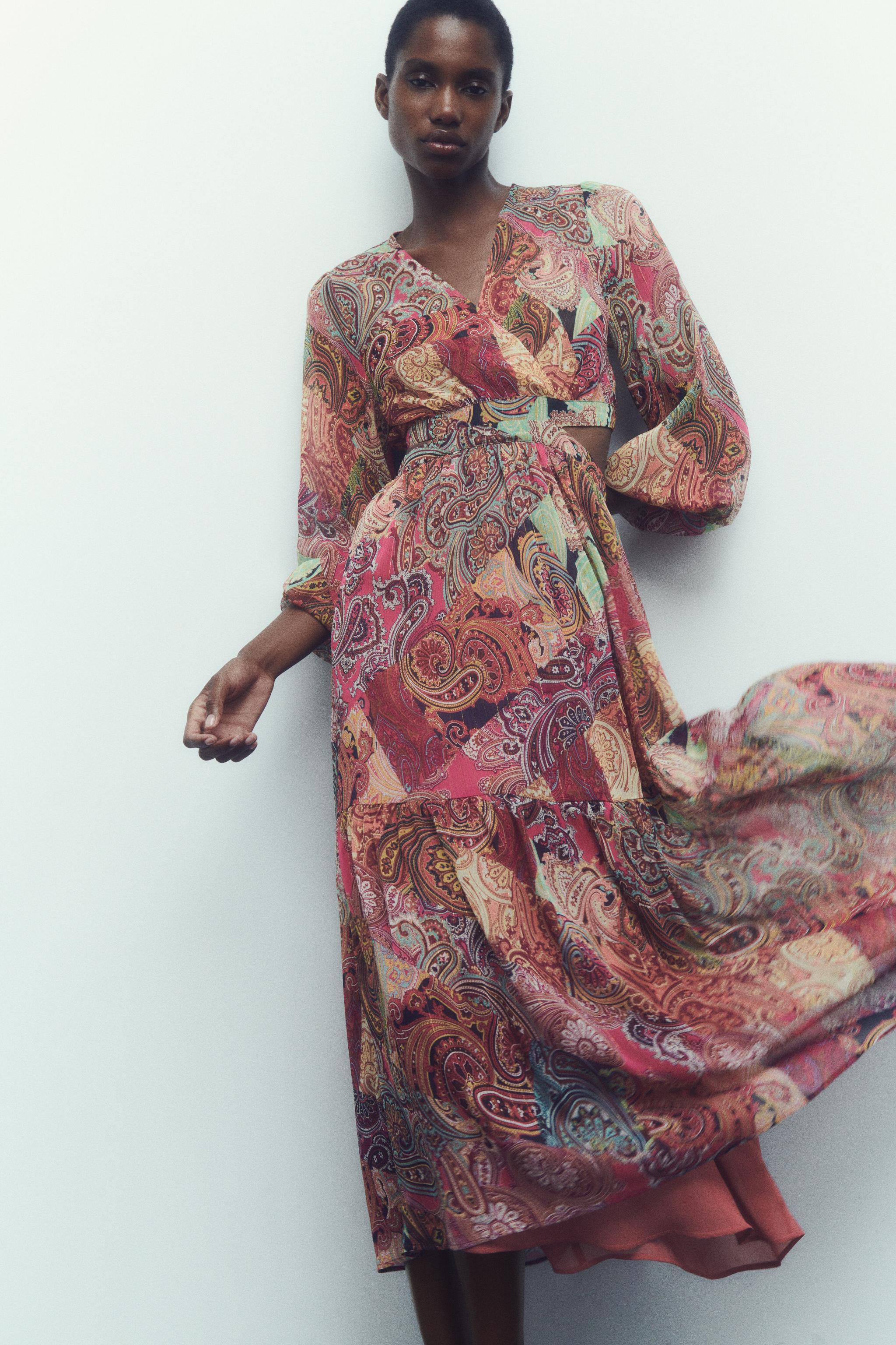 Zara PAISLEY PRINT CUT OUT DRESS Mall of America