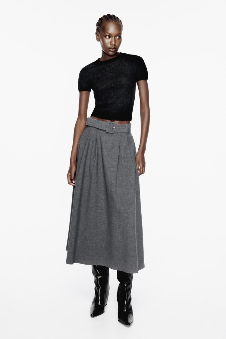 A-LINE SKIRT WITH BELT