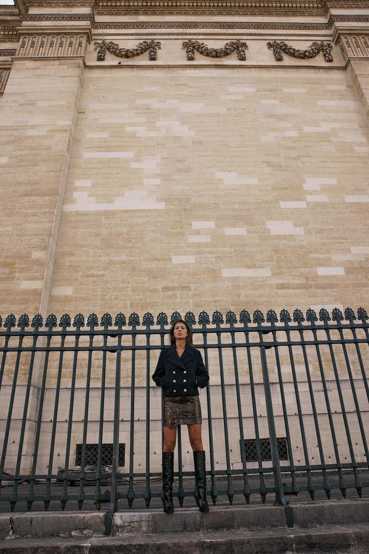 CROPPED DOUBLE-BREASTED WOOL-BLEND COAT