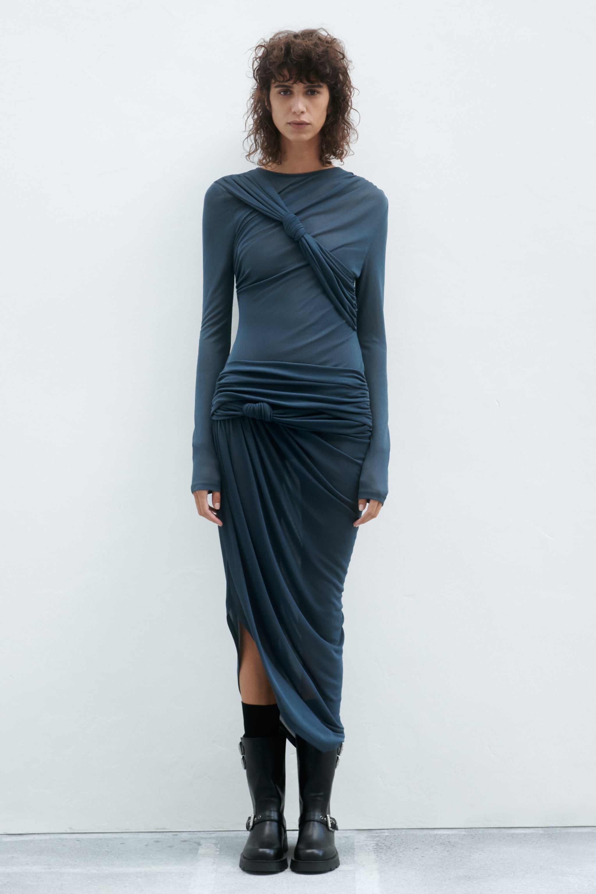 KNOTTED ASYMMETRIC DRESS ZW COLLECTION