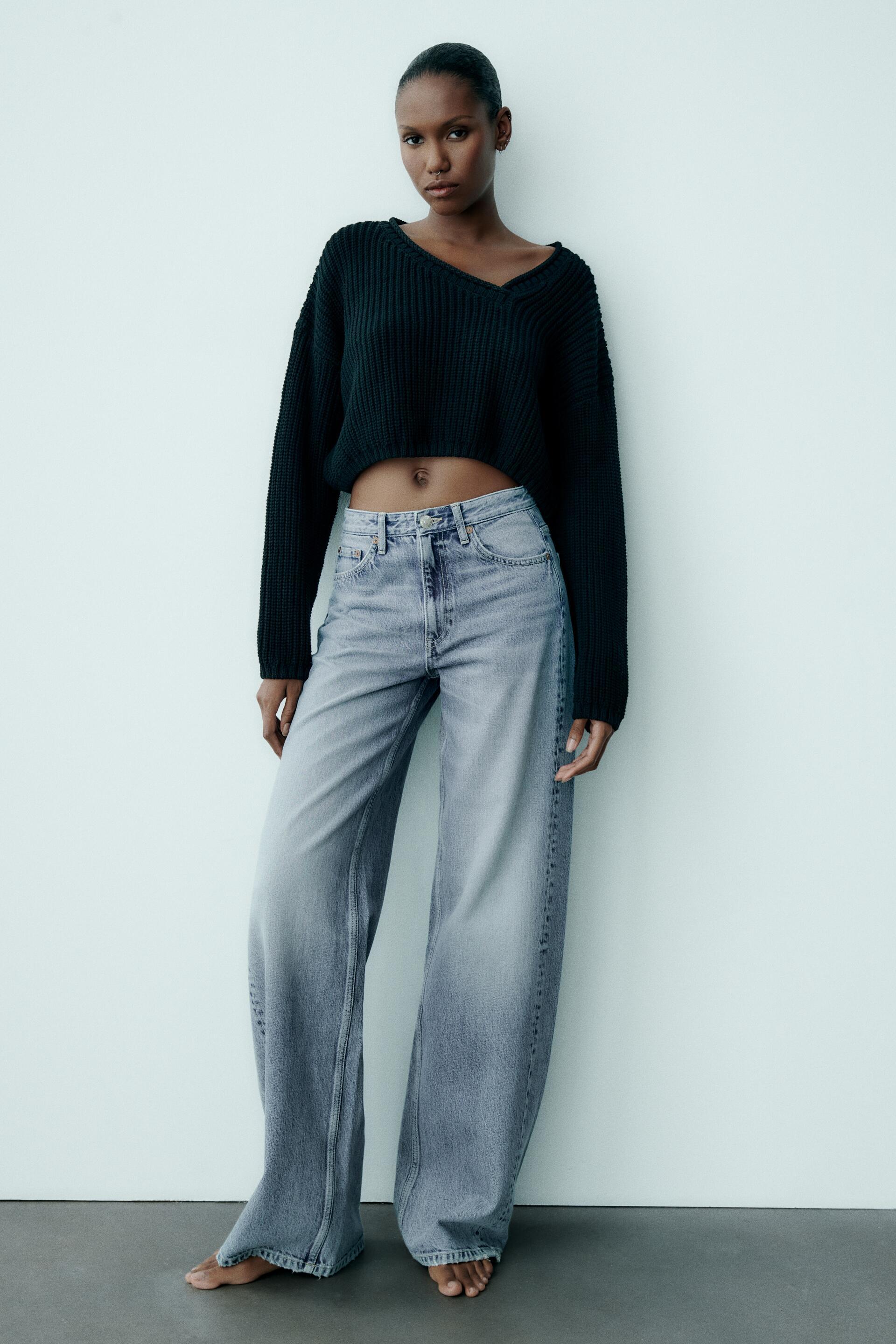 Zara Jeans Rib Zara FULL LENGTH TRF MID-RISE WIDE LEG JEANS | Mall of America® - All ...