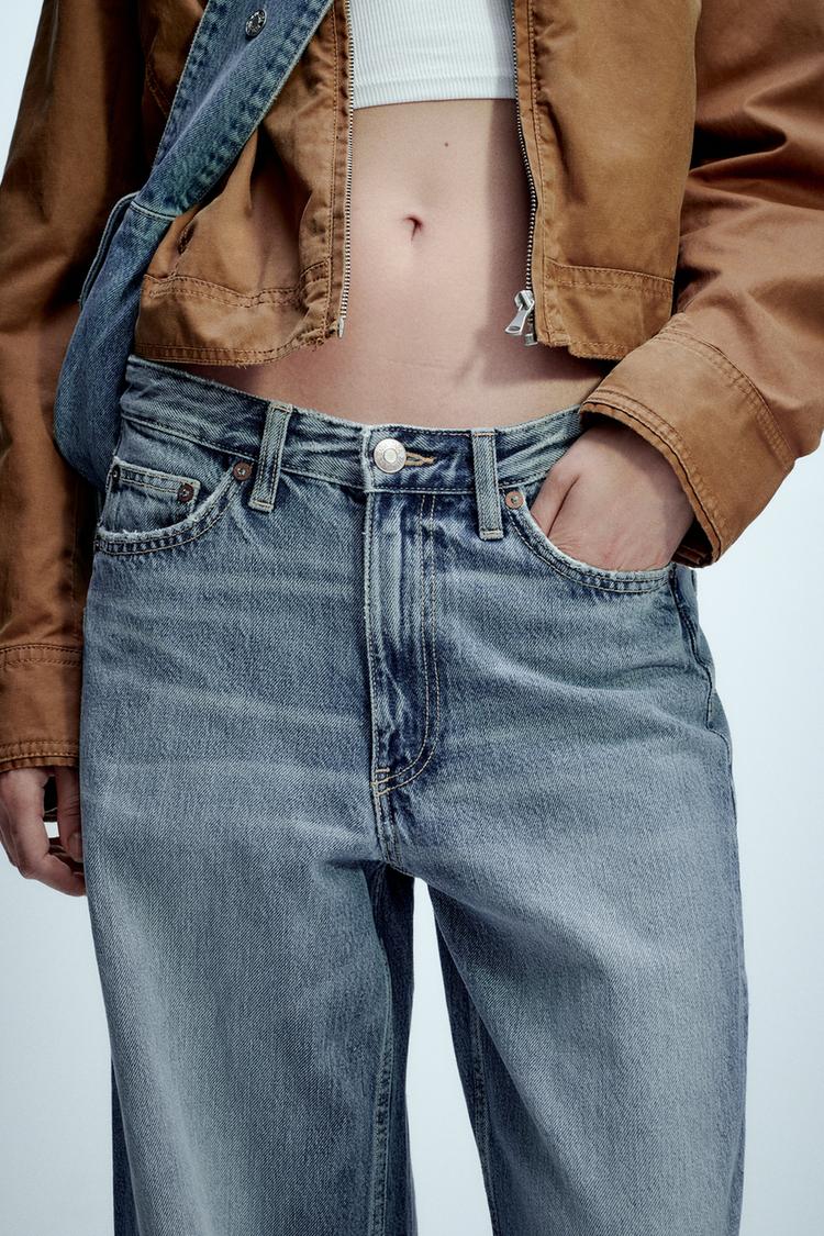 TRF WIDE-LEG MID-RISE FULL LENGTH JEANS - Zara product image