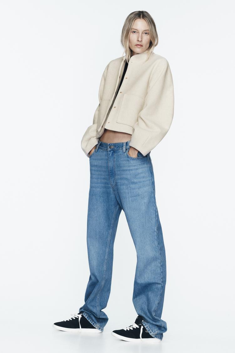 FELT TEXTURE SHORT BOMBER CARDIGAN