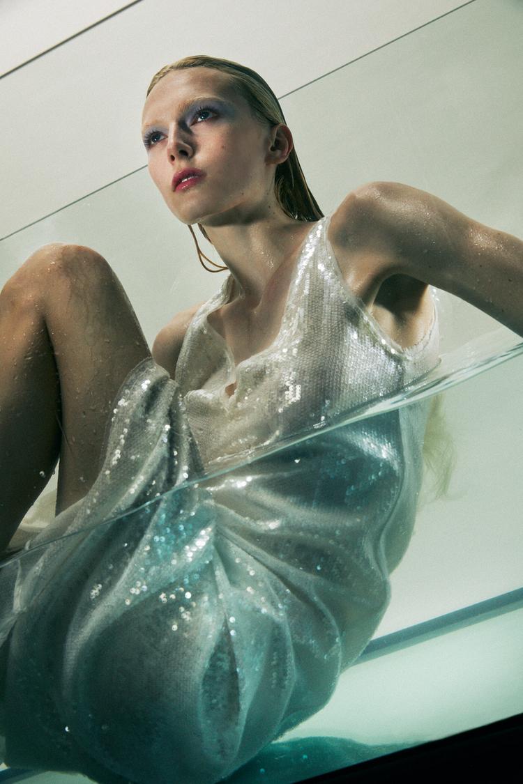 SEQUINNED MIDI DRESS