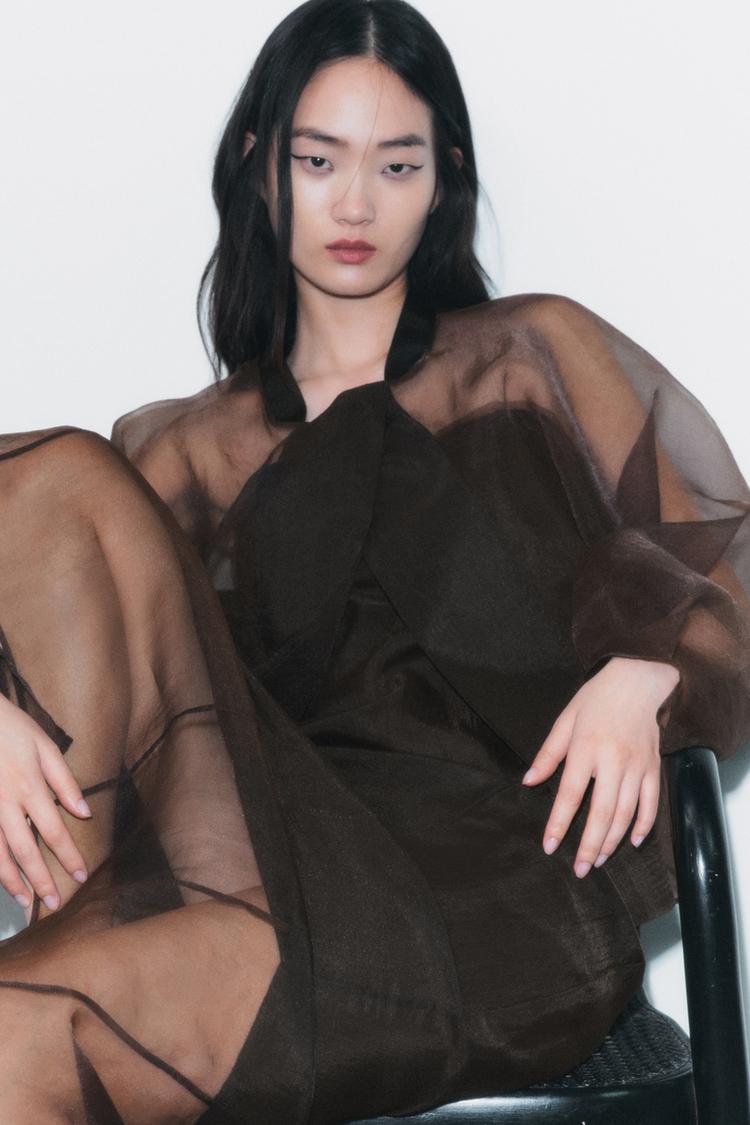 COMBINED ORGANZA BOMBER JACKET