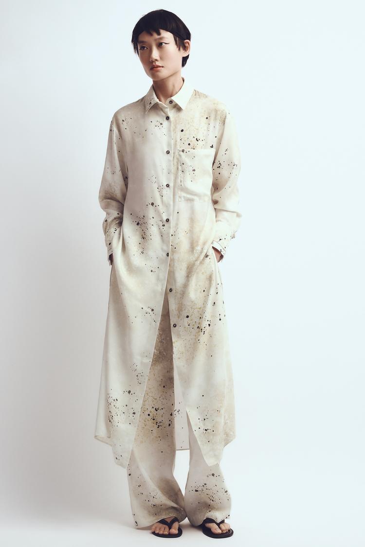 PRINTED SHIRT WITH SLITS