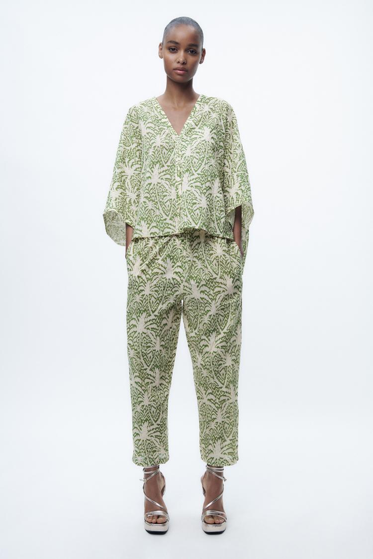 RELAXED-FIT PRINTED TROUSERS