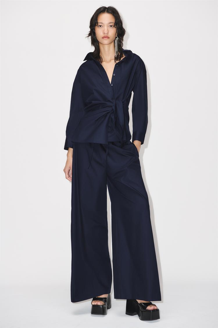 POPLIN WRAP SHIRT