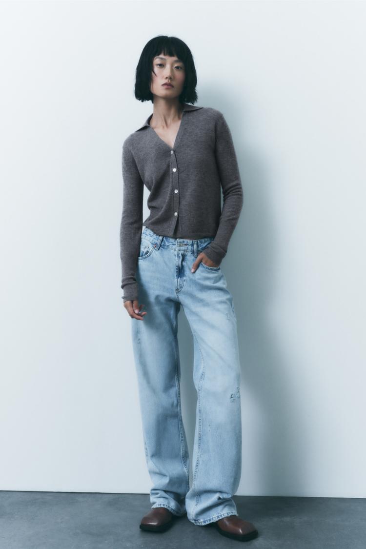 100% WOOL KNIT POLO SWEATER - Zara product image