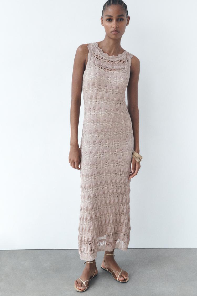 METALLIC KNIT DRESS