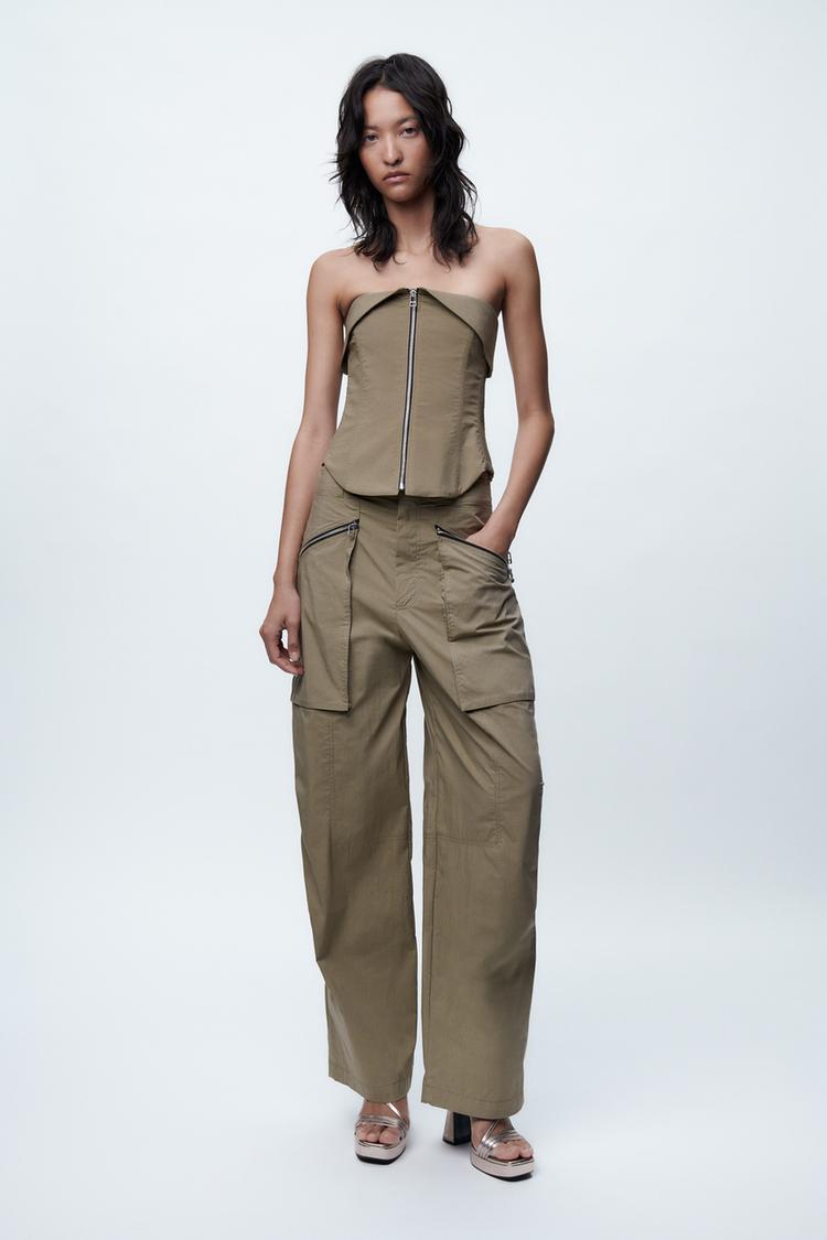 TROUSERS WITH ZIPS AND TOPSTITCHING