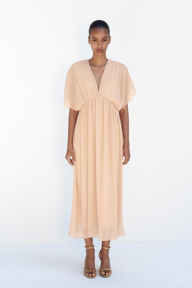 PLEATED MIDI DRESS