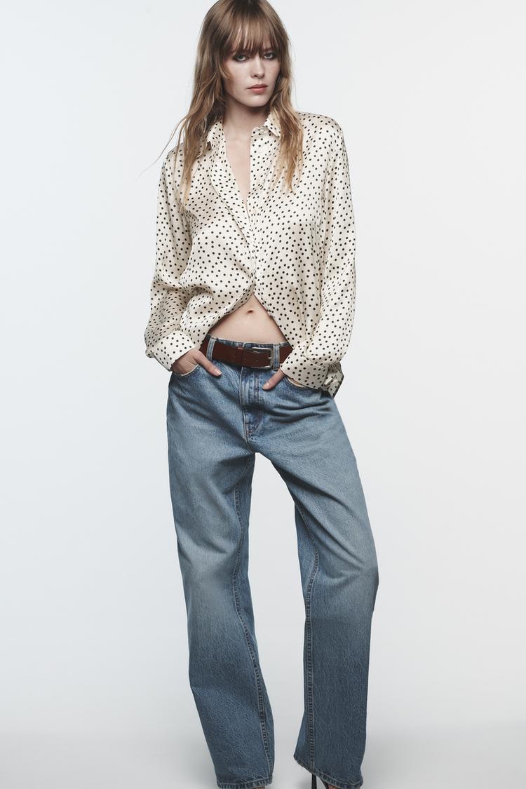 SATIN SHIRT WITH POLKA DOTS