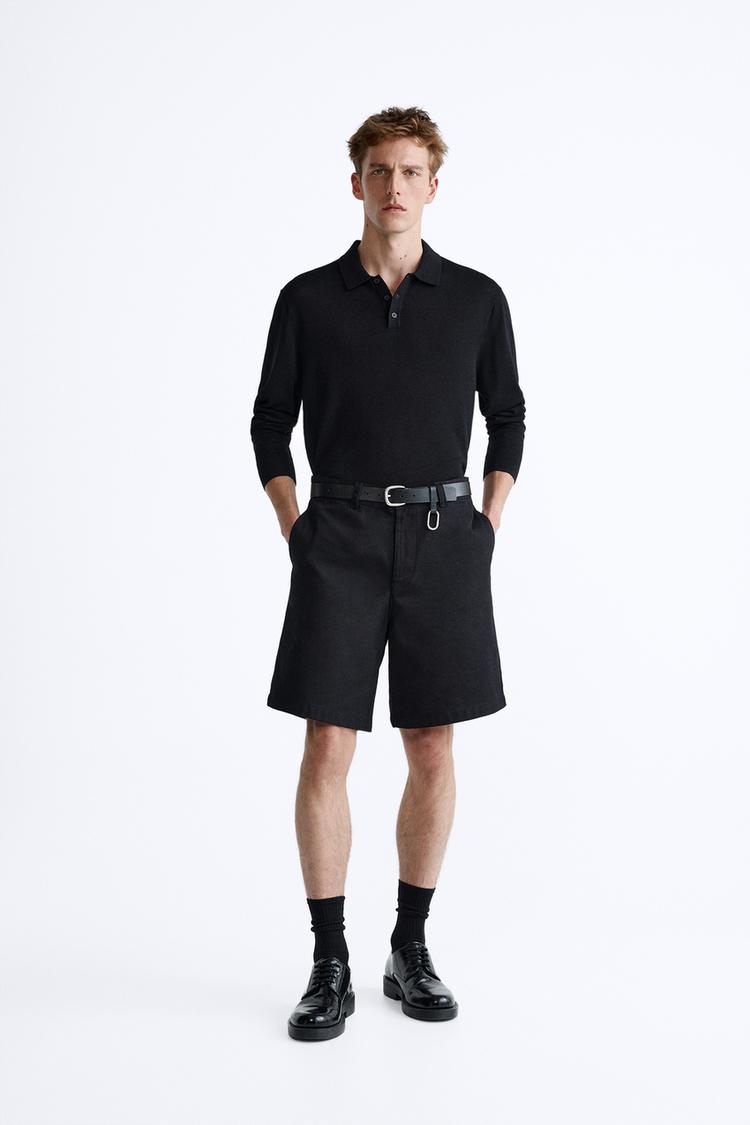 COTTON AND SILK KNIT POLO SHIRT