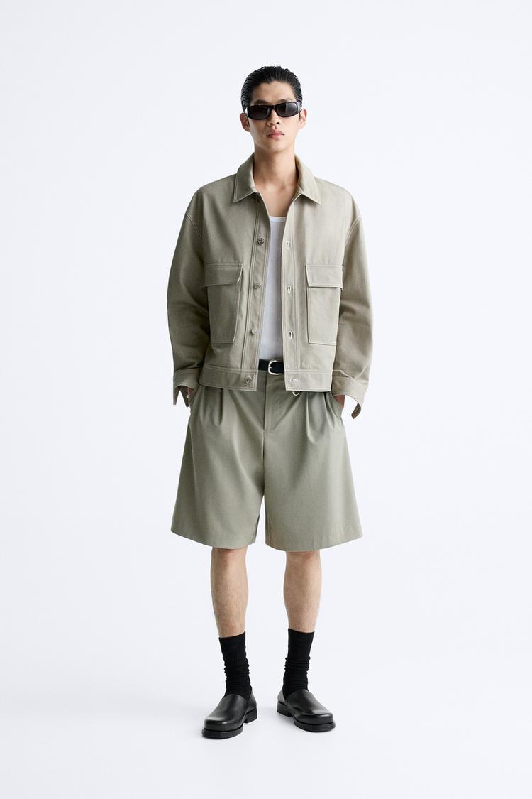 BOXY FIT TOPSTITCHED JACKET