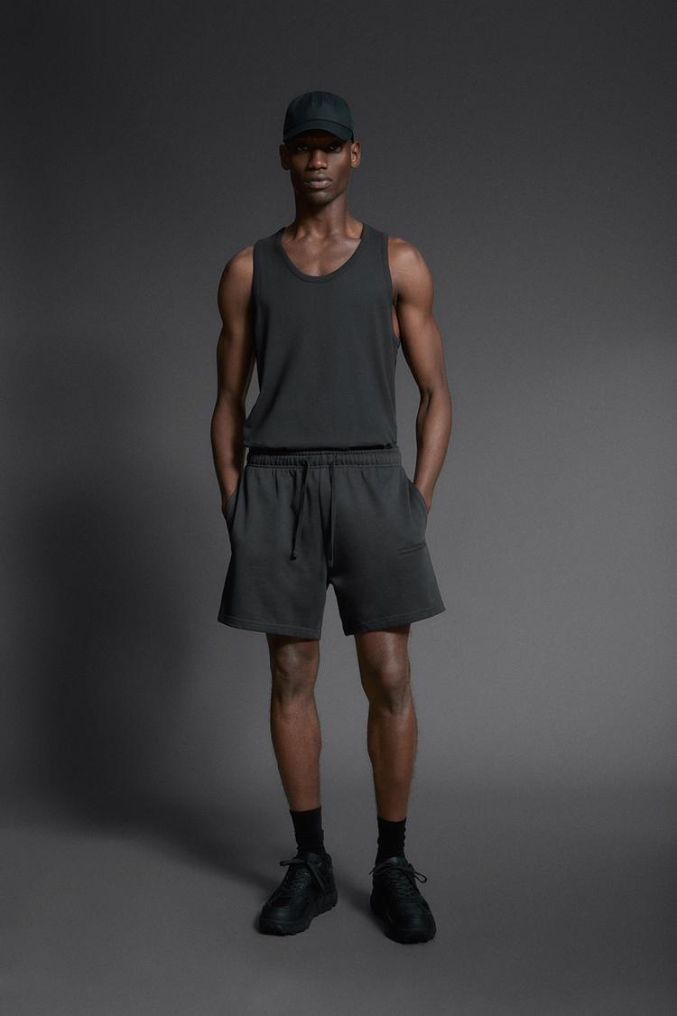 JOGGER BERMUDA SHORTS WITH EMBROIDERY