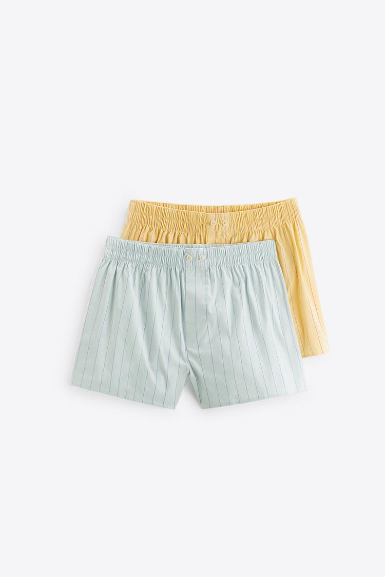 PACK OF 2 STRIPED POPLIN BOXERS