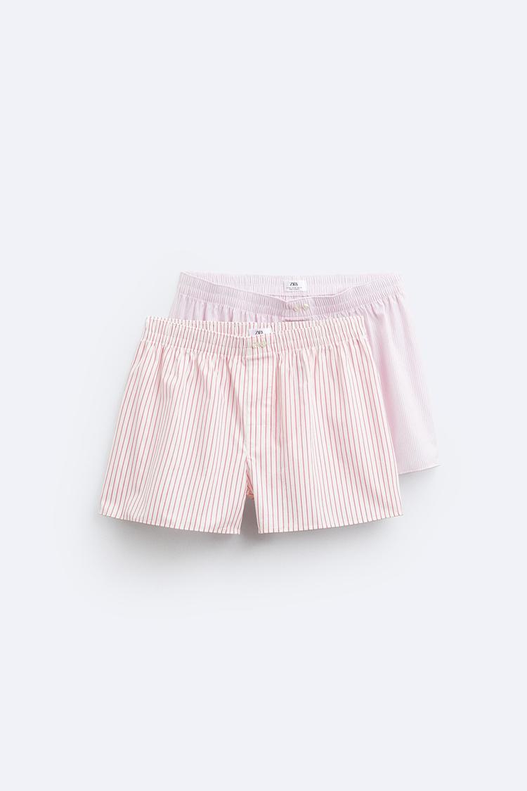 PACK OF 2 STRIPED POPLIN BOXERS