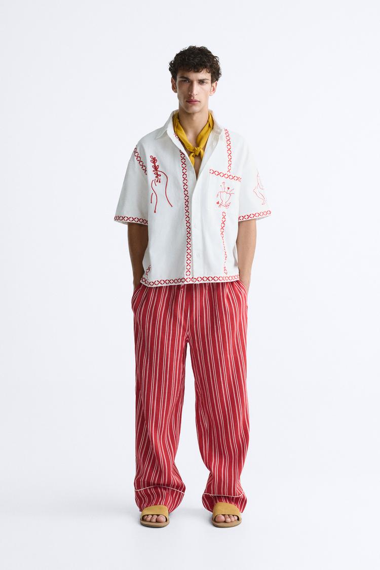 SHIRT WITH CONTRAST EMBROIDERY
