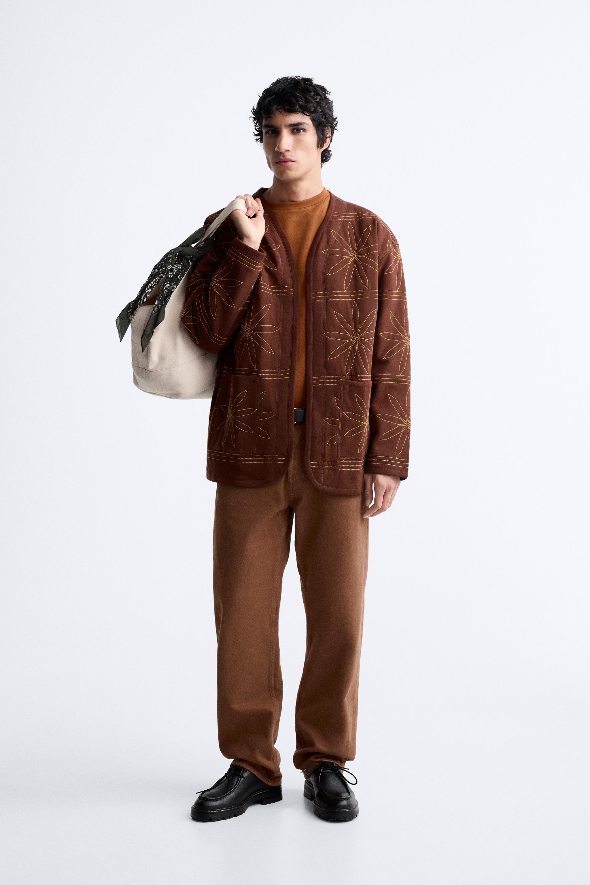 Sahara サハラ Jacquard Padded Coat FreeSize JACQUARD PUFFER JACKET - taupe brown | ZARA United States
