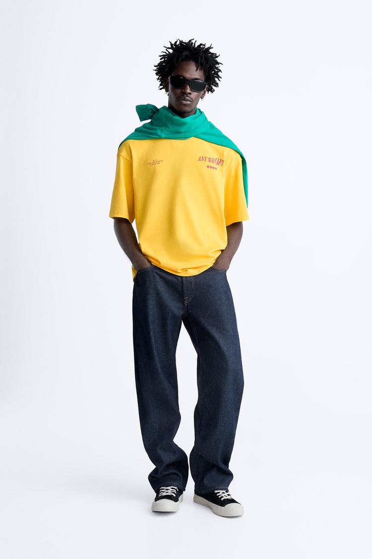 CONTRAST PRINTED T-SHIRT