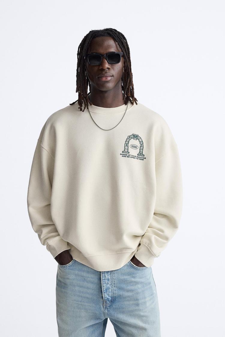 PRINTED TEXT SWEATSHIRT