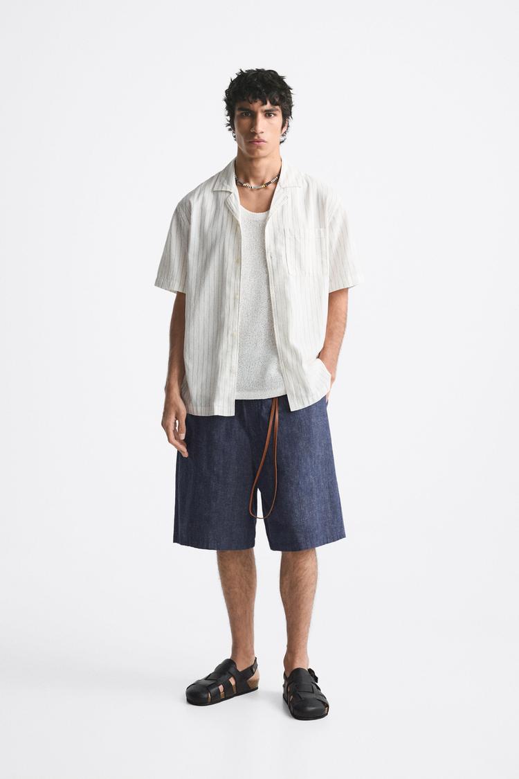 STRIPED COTTON - LINEN SHIRT