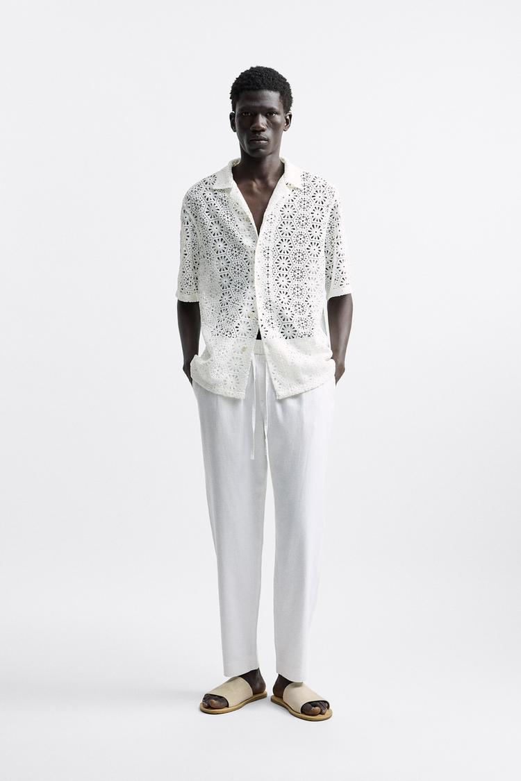 TEXTURED CROCHET SHIRT