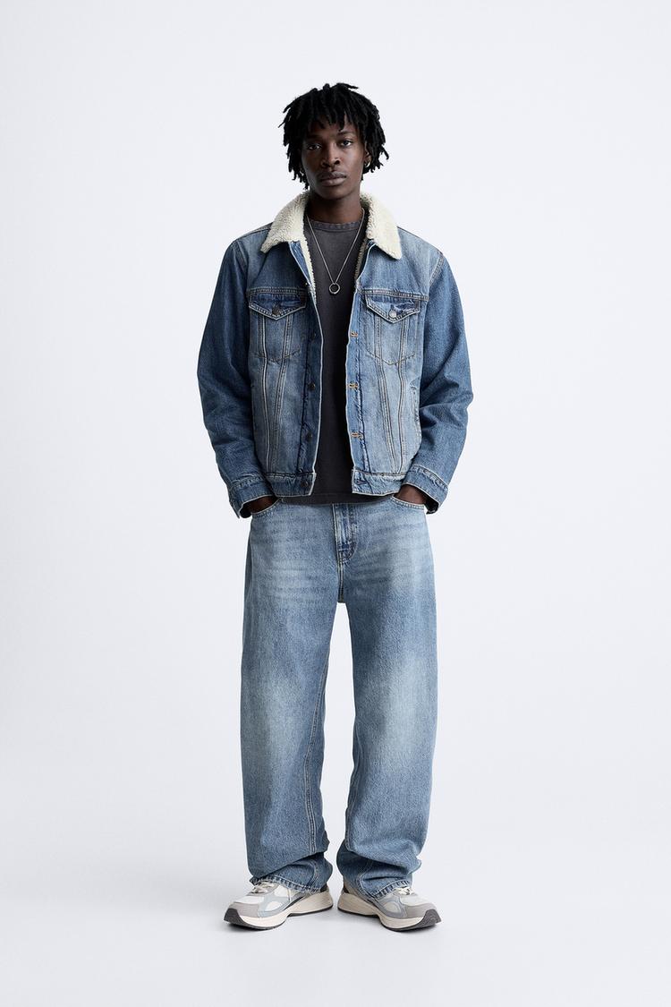 FLEECE TRIM DENIM JACKET