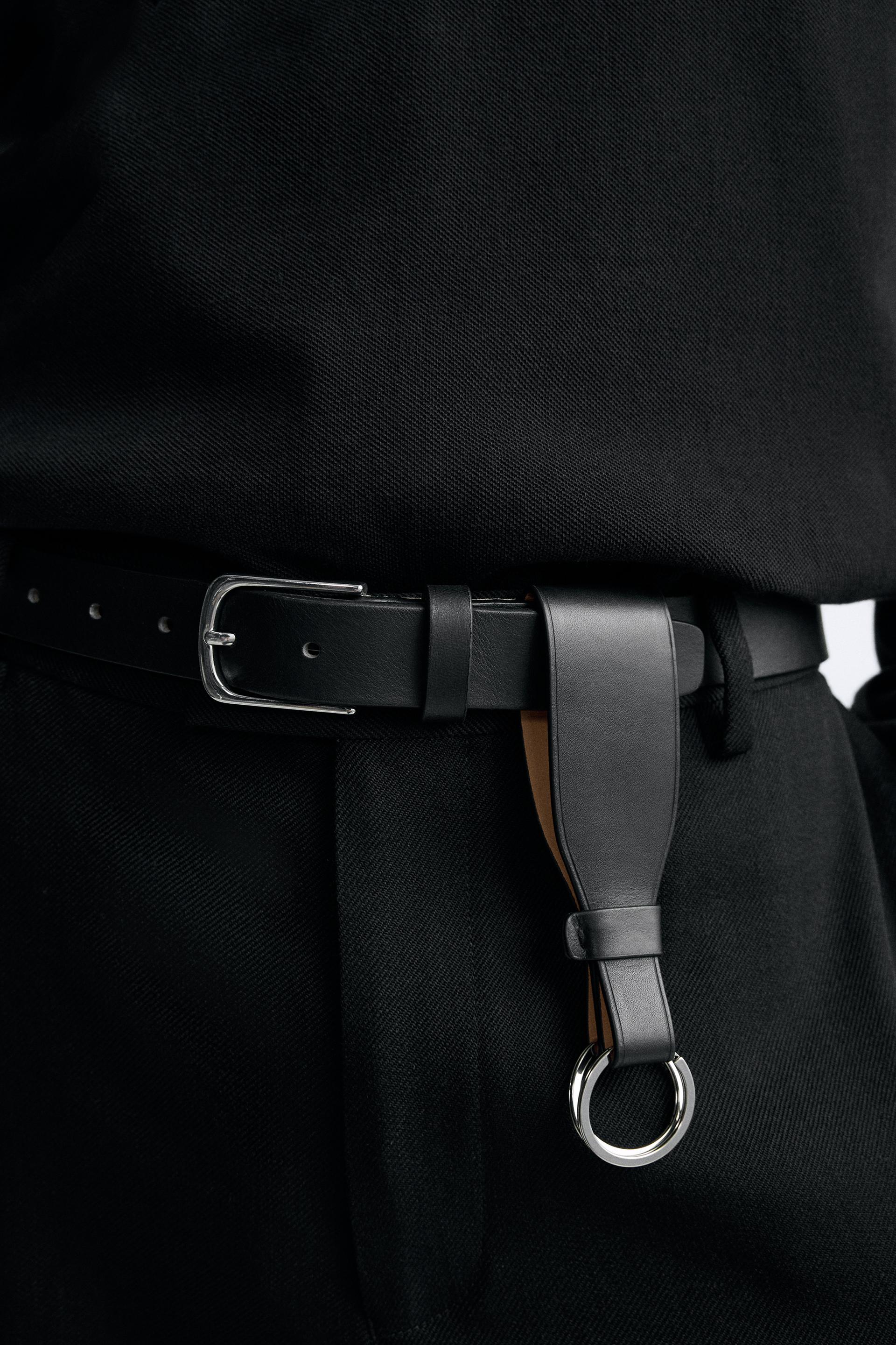 LEATHER KEY RING Black ZARA Australia