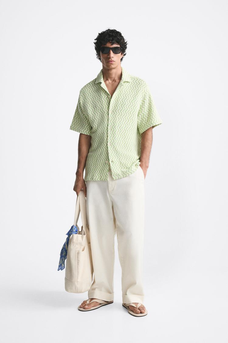 GEOMETRIC CROCHET SHIRT