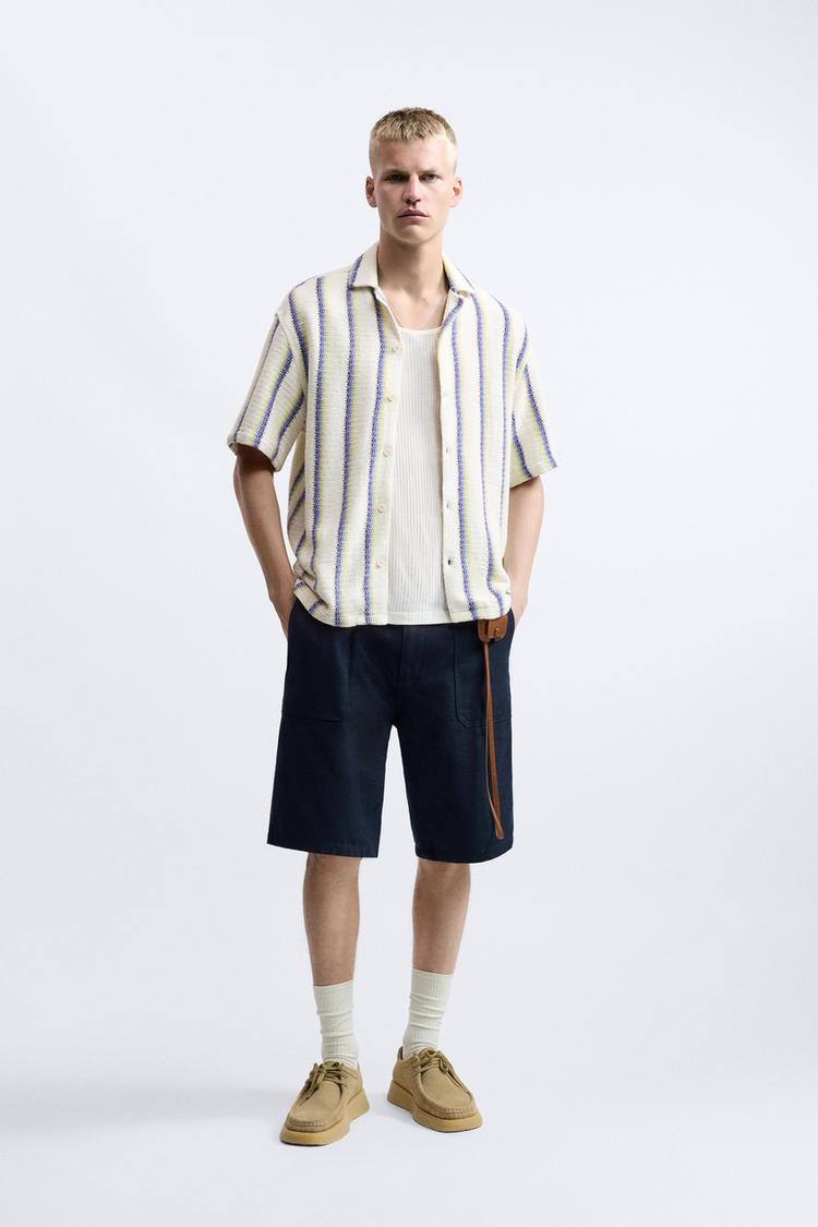 STRIPED CROCHET SHIRT