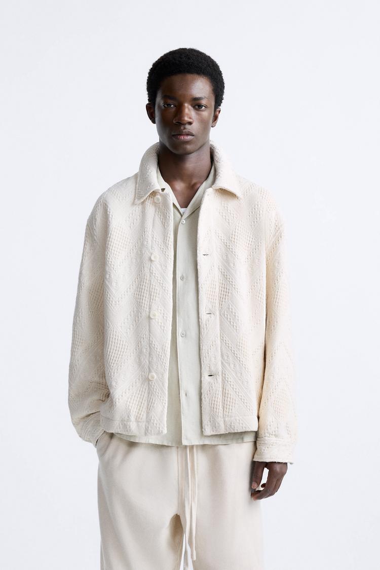 GEOMETRIC JACQUARD OVERSHIRT