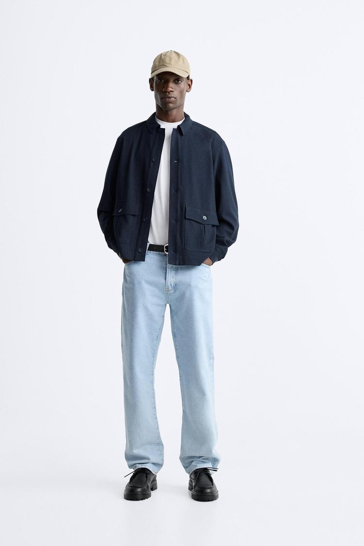 TEXTURED COTTON OVERSHIRT