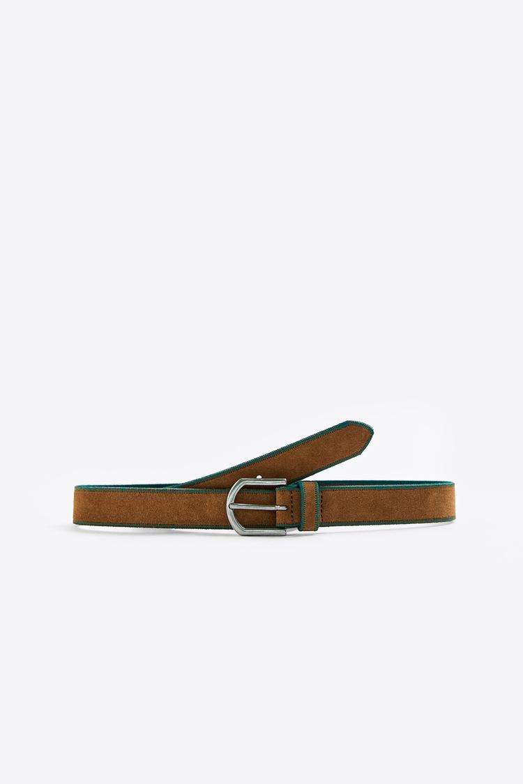CONTRAST LEATHER BELT