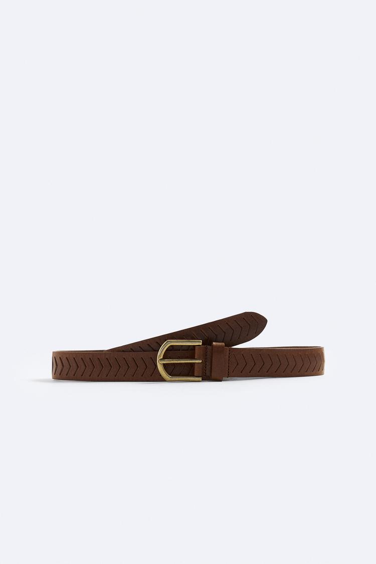 EMBOSSED LEATHER BELT